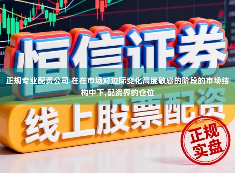 正规专业配资公司 在在市场对边际变化高度敏感的阶段的市场结构中下,配资界的仓位
